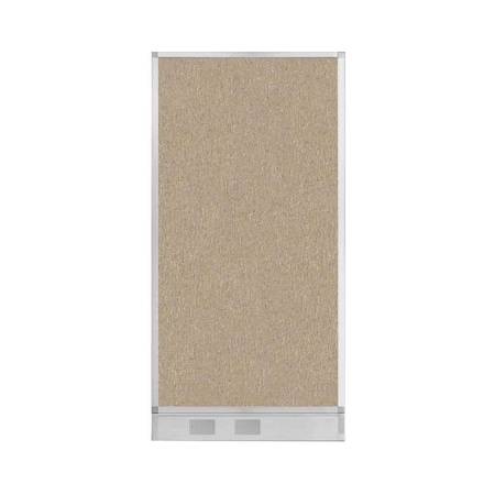 Hush Panel Configurable Cubicle Partition 3' X 6' Rye Fabric W/ Cable Channel